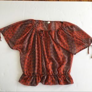 Guess Los Angeles Medium Top Blouse Banded Hem